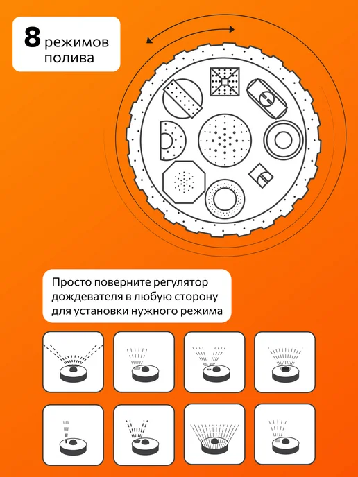 Garden Show Дождеватель, 8 режимов, Серия А, серый, фото 3