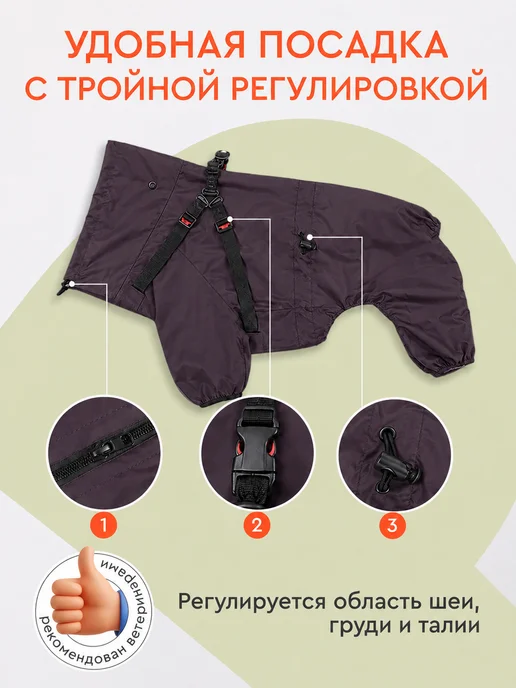 MiloPets Дождевик-комбинезон для собак средних пород, вариант, фото 6