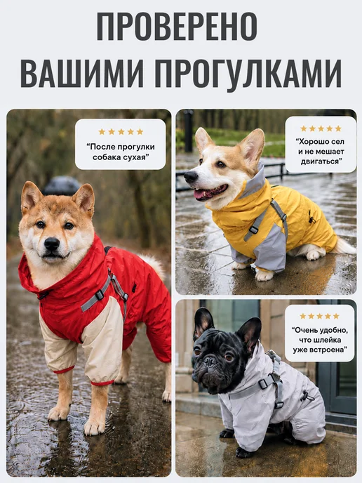MiloPets Дождевик-комбинезон для собак средних пород, вариант, фото 7
