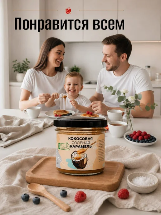НастинСластин Кокосовая соленая карамель с цикорием 100 г без сахара, 100 г, фото 6