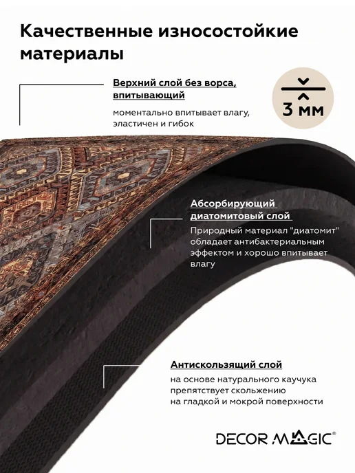 DECOR MAGIC Коврик для ванной RUBBER PALMIRA 50х80, 50x80, фото 3