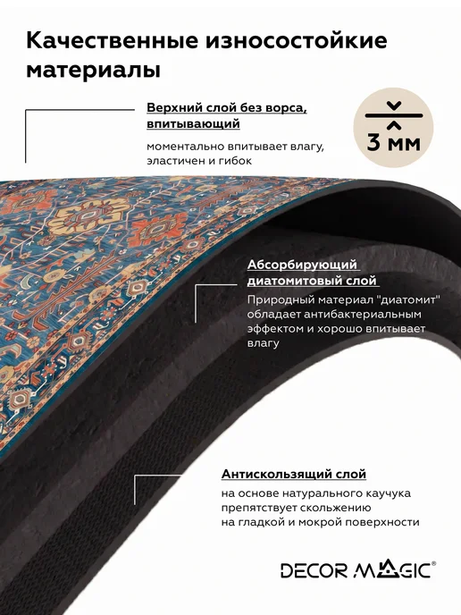 DECOR MAGIC Коврик для ванной 50х80 диатомитовый RUBBER SUPREME, 50x80, фото 3