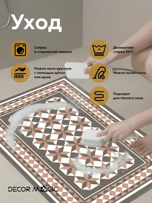 DECOR MAGIC Коврик для ванной 50х80 диатомитовый RUBBER CORFU, 50x80, фото 8