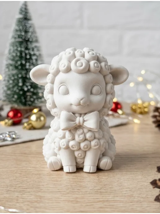 TopMolds Силиконовая форма молд для свечей новогодняя овечка, вариант, фото 2
