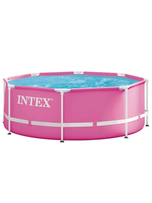 Intex Бассейн каркасный Интекс Pink Metal Frame 28290, розовый, фото 3