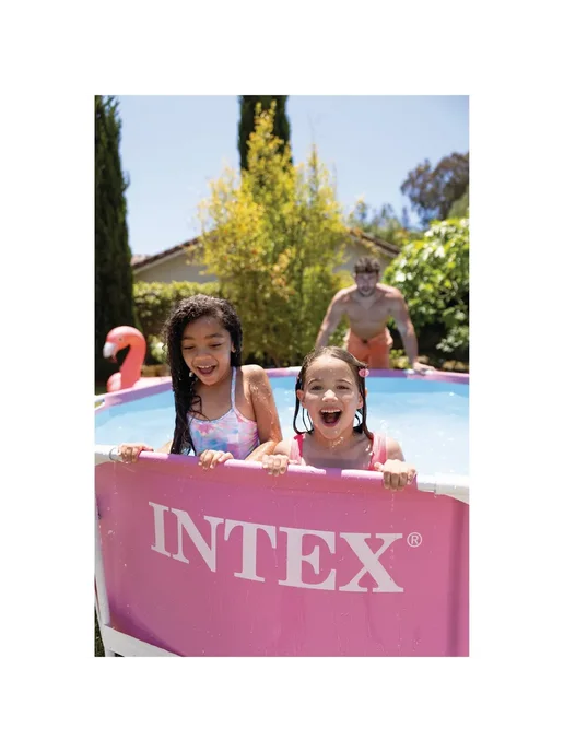 Intex Бассейн каркасный Интекс Pink Metal Frame 28290, розовый, фото 5