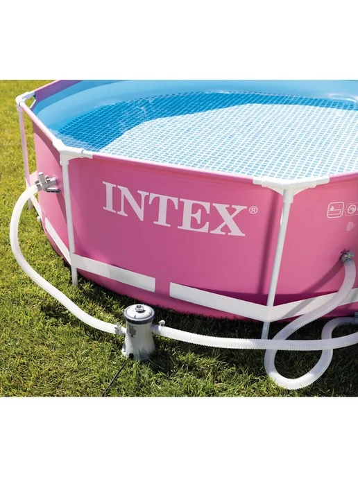 Intex Бассейн каркасный Интекс Pink Metal Frame 28290, розовый, фото 8
