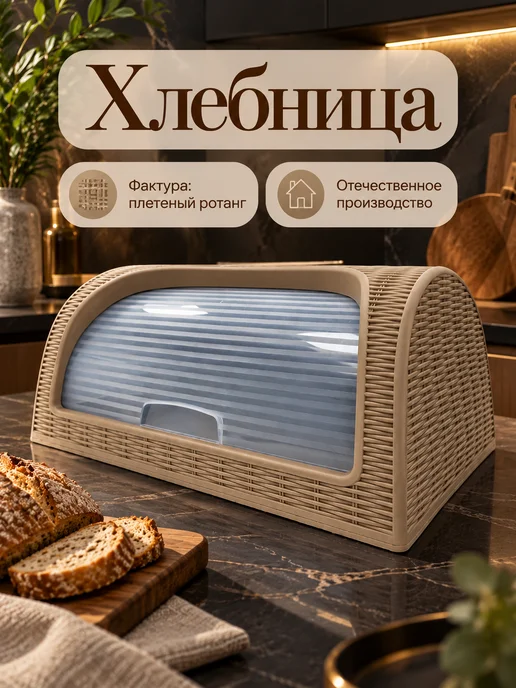 Elchehome Хлебница с крышкой, коричневый