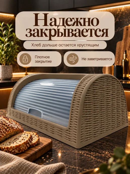 Elchehome Хлебница с крышкой, коричневый, фото 5