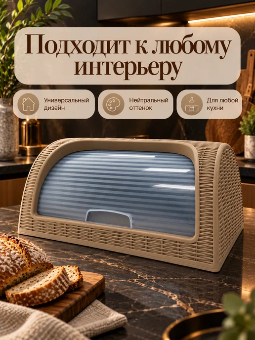 Elchehome Хлебница с крышкой, коричневый, фото 7