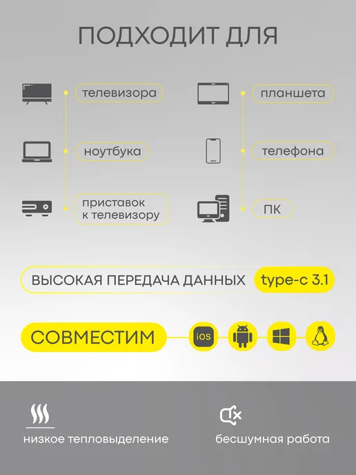 TaxMarket Внешний жесткий диск 1тб черный, 1 ТБ, фото 4