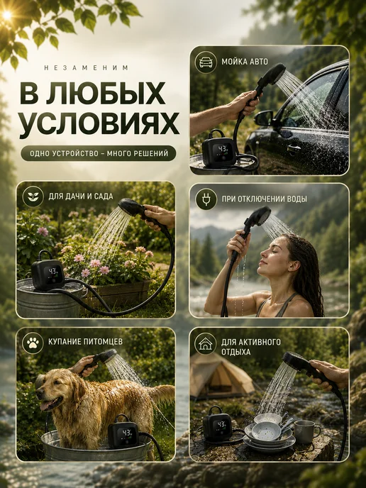 Solume Душ походный для дачи и кемпинга портативный, вариант, фото 2