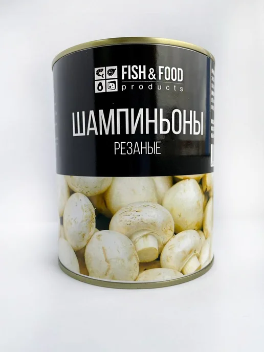 Fish&food Шампиньоны консервированные 3100мл, 3,1 л, фото 2