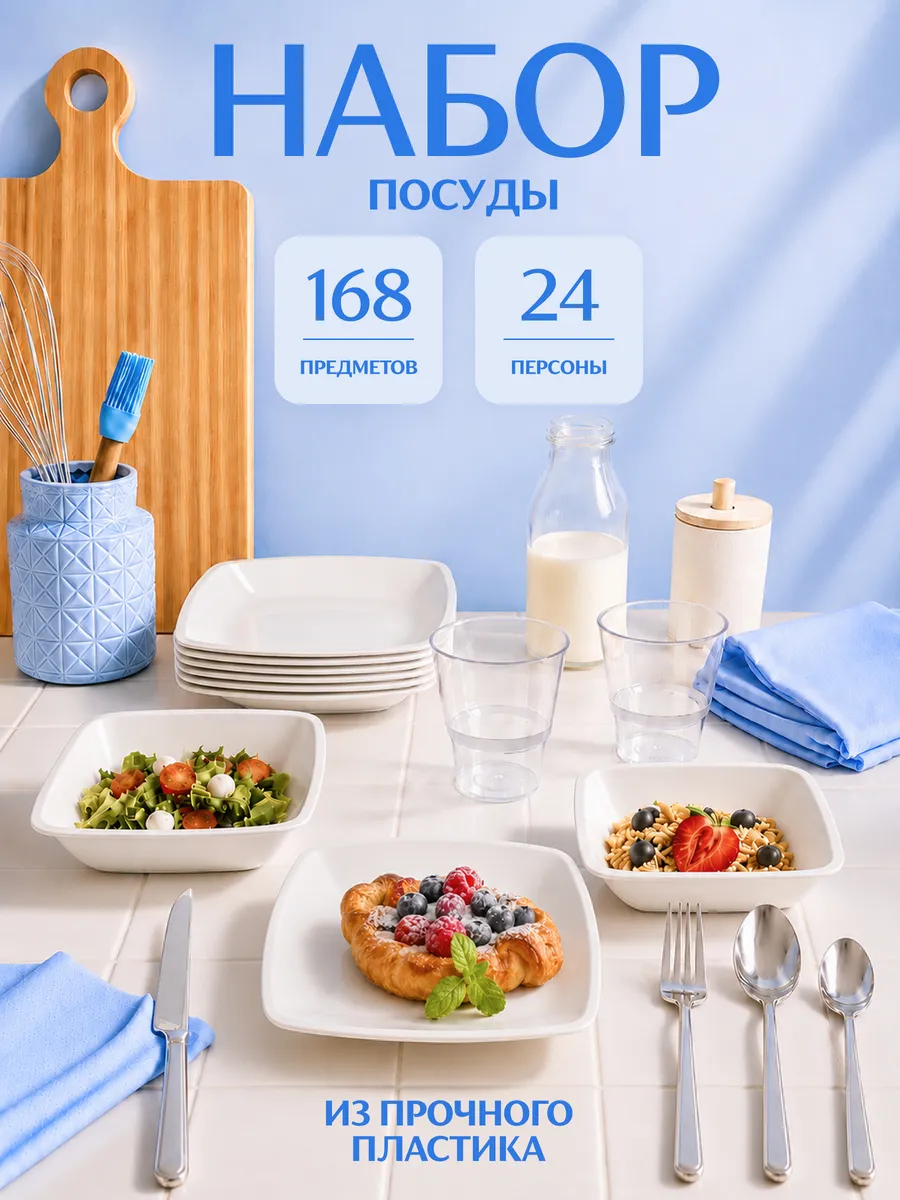Одноразовая посуда для праздника, набор тарелок и стаканов