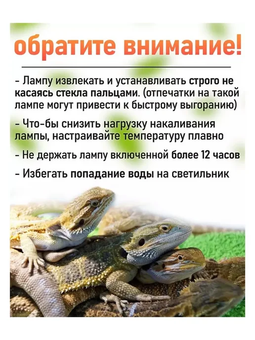 УФ лампа для террариума UVA+UVB 50 Вт, 1 шт, 50 Вт, 1 шт, фото 3