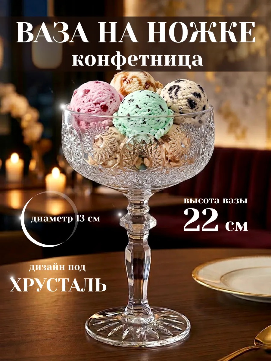 Конфетница на ножке 500 мл
