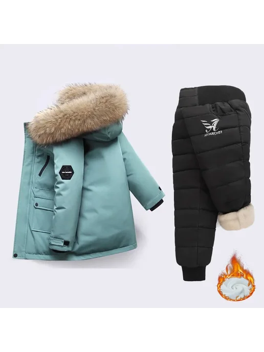 XJYIYUANLC Зимние Пуховые комплекты-30 °, утепленная женская куртка с к, черный, фото 3