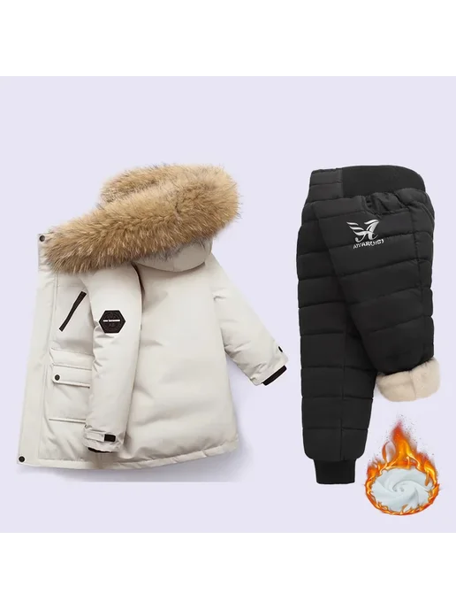XJYIYUANLC Зимние Пуховые комплекты-30 °, утепленная женская куртка с к, черный, фото 4