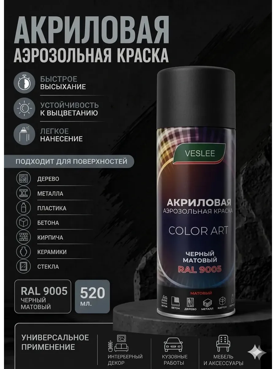 Аэрозольная акриловая краска в баллончике