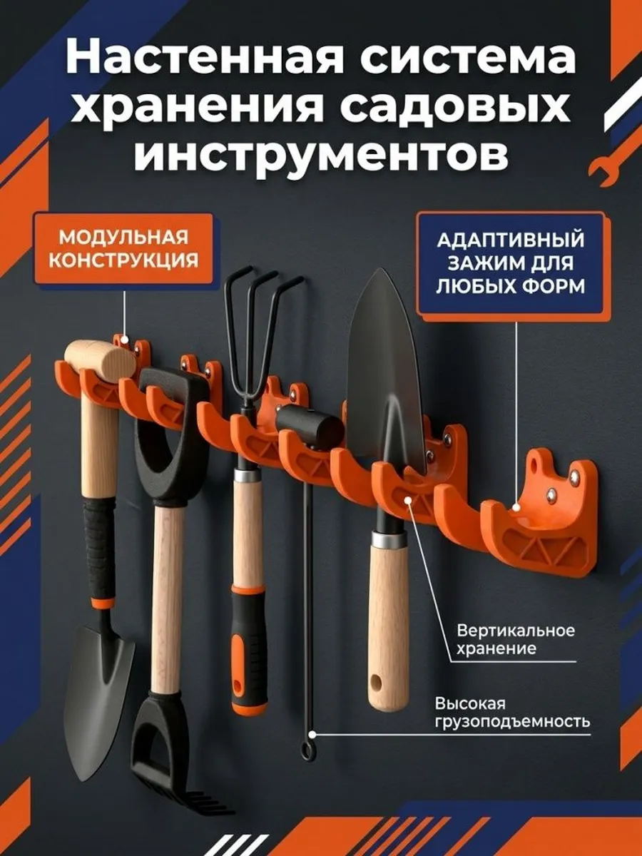 Держатель садовых инструментов настенный