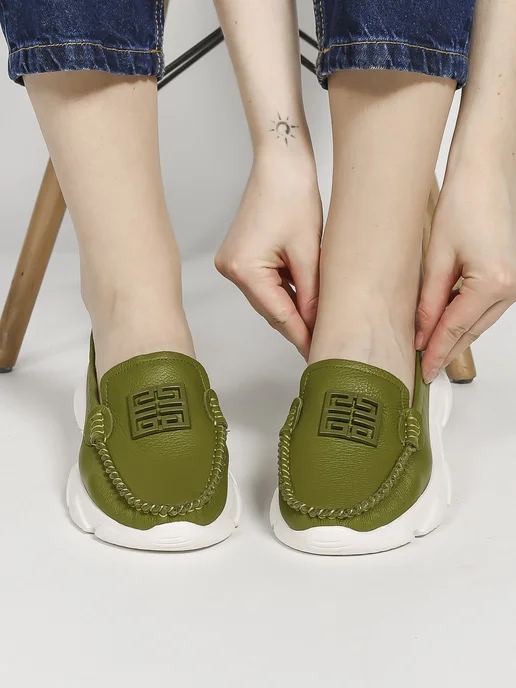 NN_ShoeS Мокасины женские летние натуральная кожа, белый, фото 2