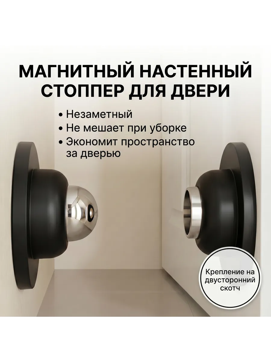 Стоппер дверной магнитный настенный