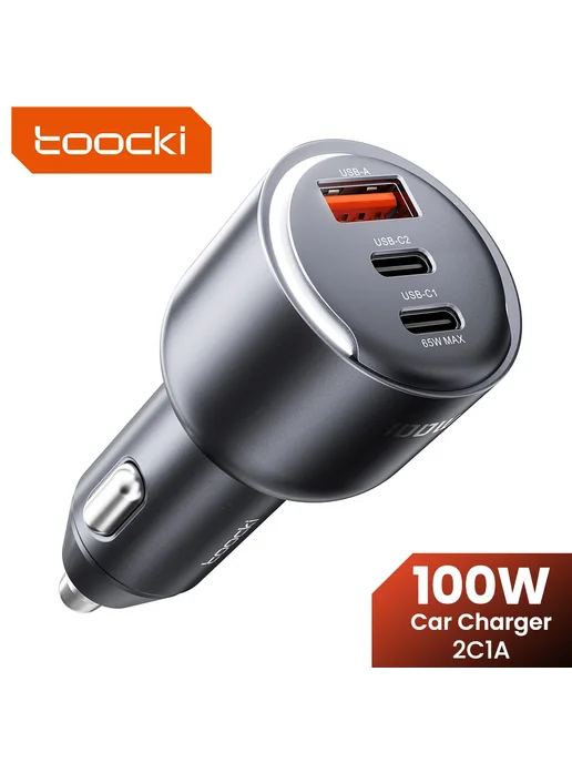 Toocki CC43 100W автозарядка 2xUSB-C, 65W PD, 100 Вт, 65 Вт, фото 2