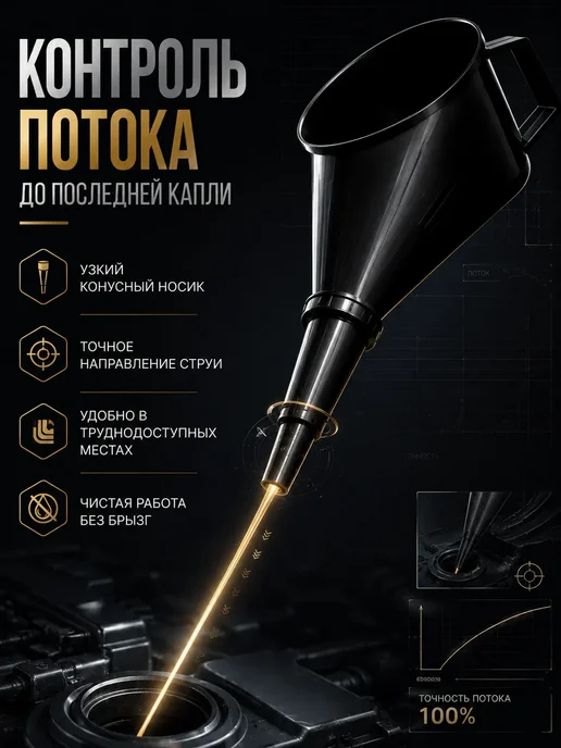 LEES Лейка для топлива со съемным носом и ручкой авто, черный, фото 3