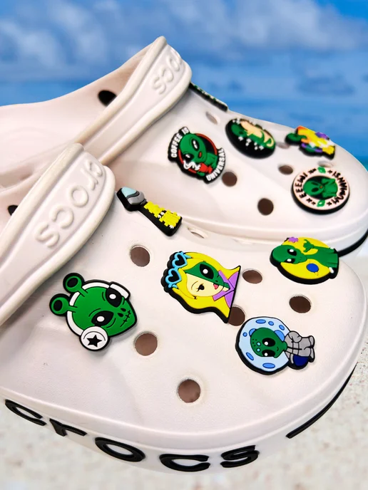 Дзябитсы Jibbitz на crocs НЛО, Инопланетяне, зеленый, фото 5