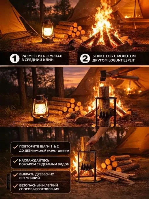 Дровокол ручной Высокоуглеродистая сталь, вариант, фото 3