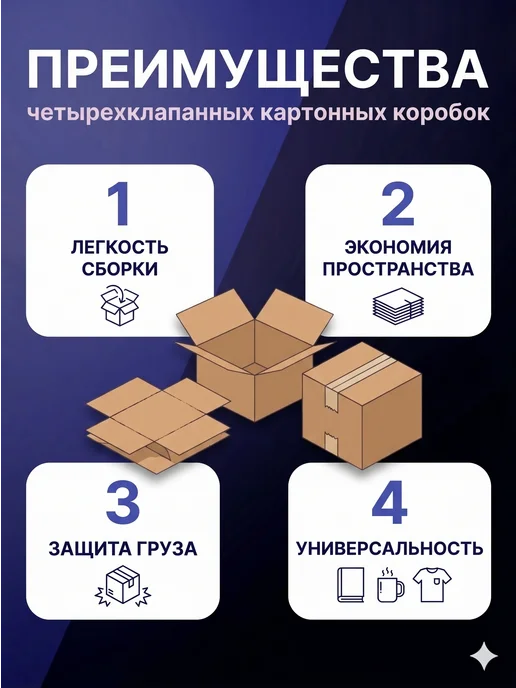 Bag-Pack Коробки картонные четырехклапанные 20х15х10 10 штук, 25x10x15, 10 шт, фото 2