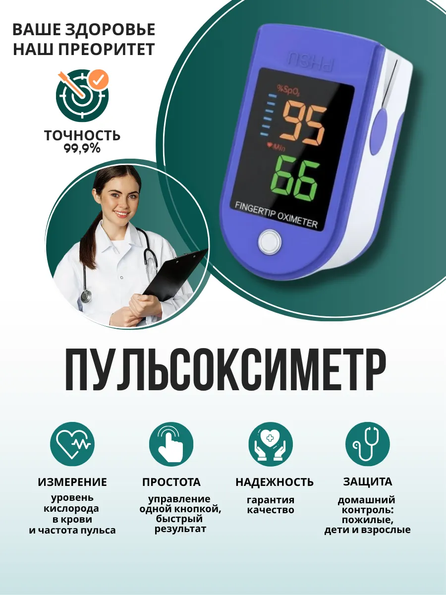 Пульсоксиметр медицинский на палец