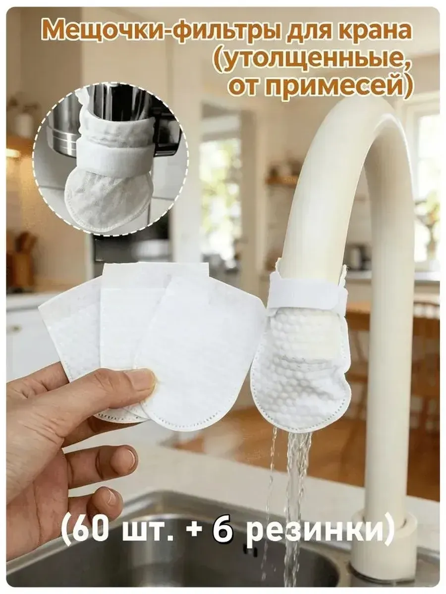Мешочки-фильтры для крана утолщенные от примесей, 1 комплект