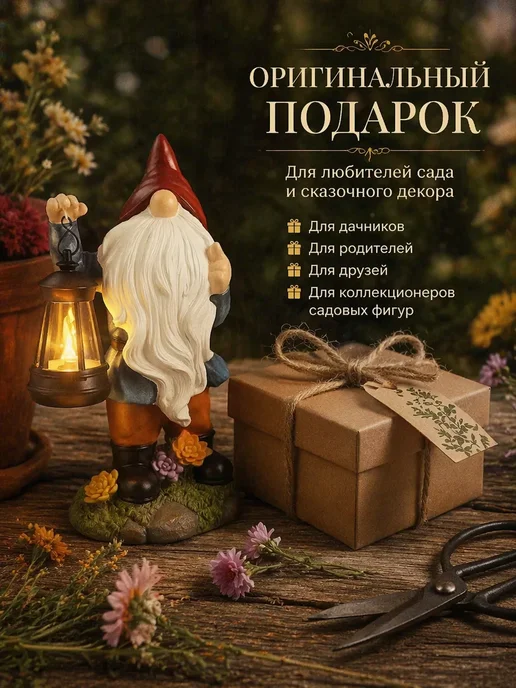 Садовая фигурка на солнечной батарее, белый, фото 7