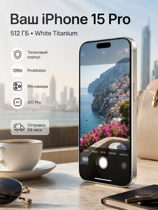Смартфон Apple iPhone 15 Pro 512 ГБ, белый, фото 4