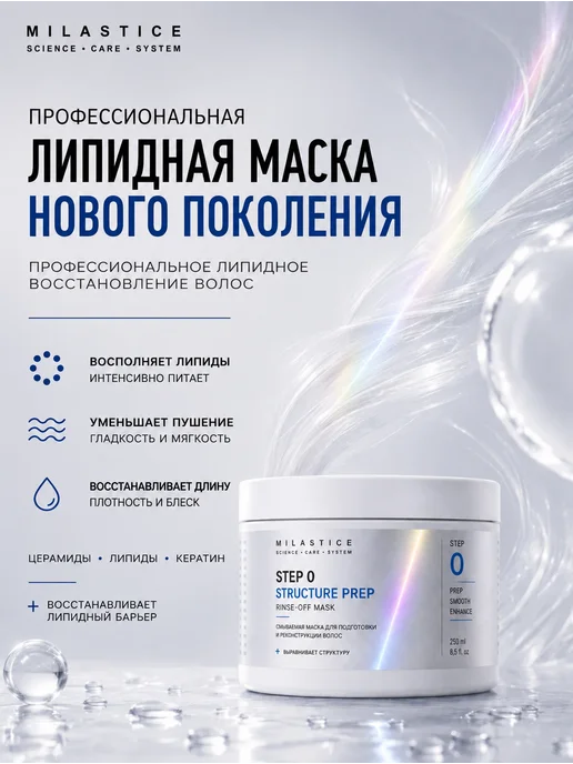 Milastice Маска филлер для волос липидная профессиональная, 250 мл, фото 2