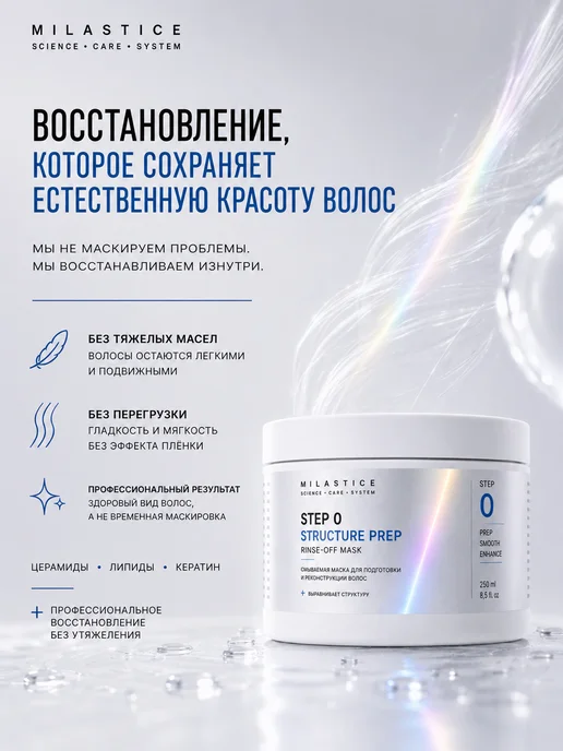 Milastice Маска филлер для волос липидная профессиональная, 250 мл, фото 3