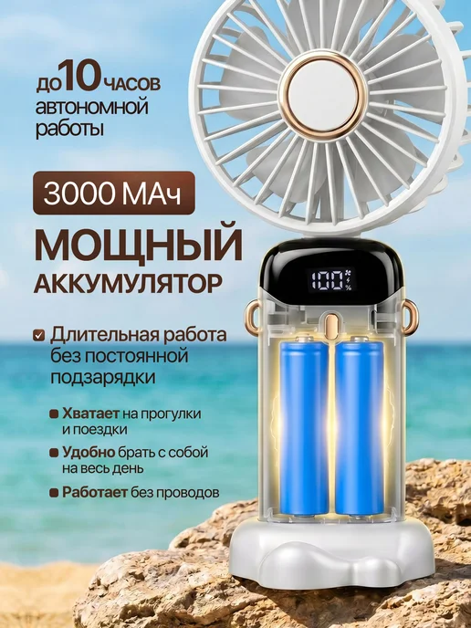 Вентилятор настольный мини ручной с USB, вариант, фото 7