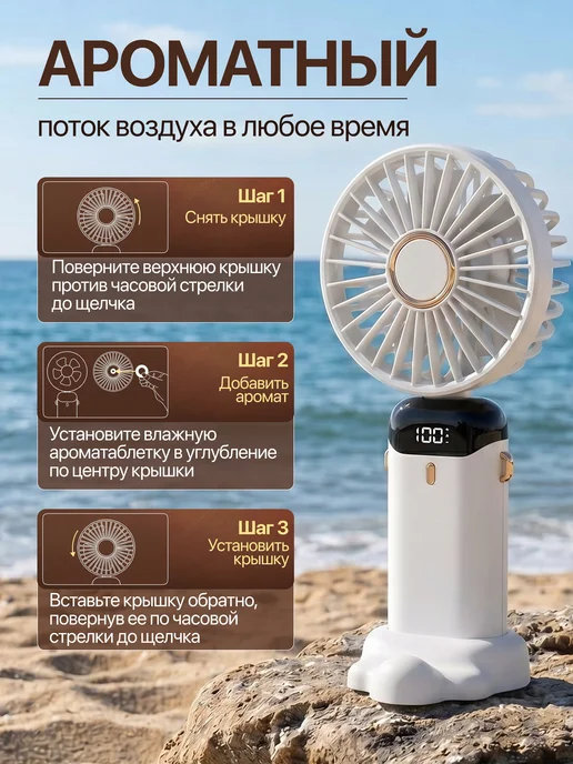 Вентилятор настольный мини ручной с USB, вариант, фото 8