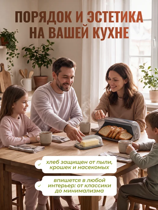 ELF plast Хлебница с крышкой пластиковая, вариант, фото 3
