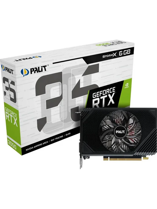 Palit Видеокарта Nvidia StormX GeForce RTX 3050 6GB GDDR6 1FAN, 6 ГБ, фото 5