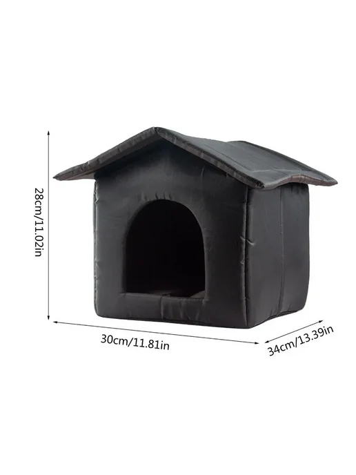 Мини домик для уличных кошек, 35x33x30 см, 35x33x30 см, фото 2