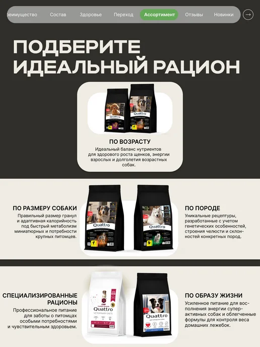 Сухой корм QUATTRO Кане-Корсо для собак, ягненок, 12 кг, фото 7
