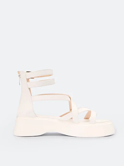 SHOES OCEAN Босоножки летние на платформе, белый, фото 3
