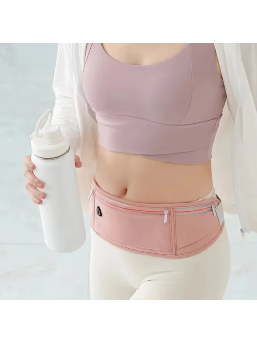 Портативная спортивная поясная сумка, розовый, фото 3