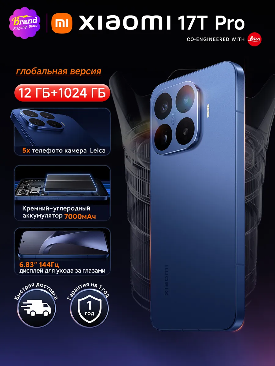 Xiaomi Смартфон 17T Pro 12ГБ 1024ГБ Глобальная версия Синий