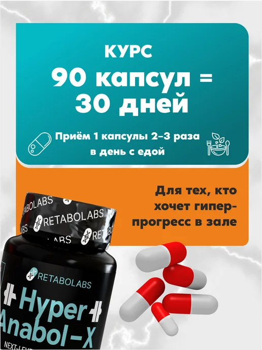 RETABOLABS Анаболический комплекс для набора мышечной массы HyperAnabol…, вариант, фото 3
