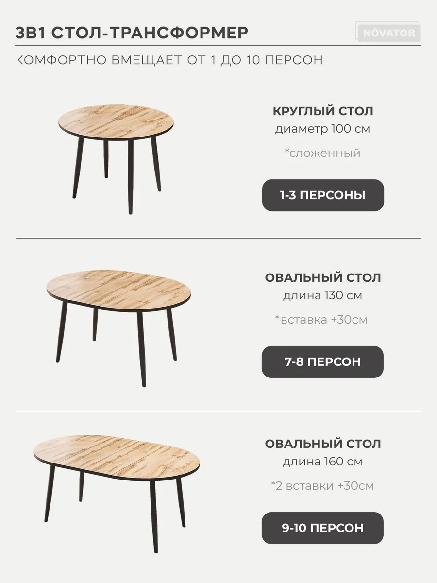 Стол раздвижной 100п , Вотан