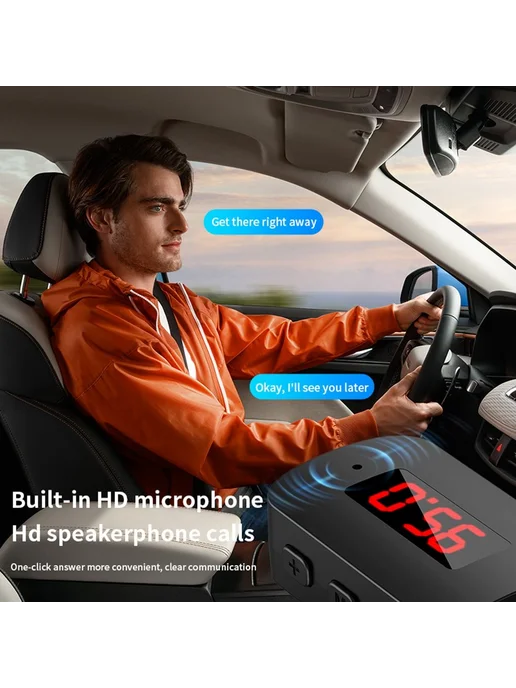 Автомобильный Bluetooth-адаптер 5.4, FM-передатчик приемник, вариант, фото 4