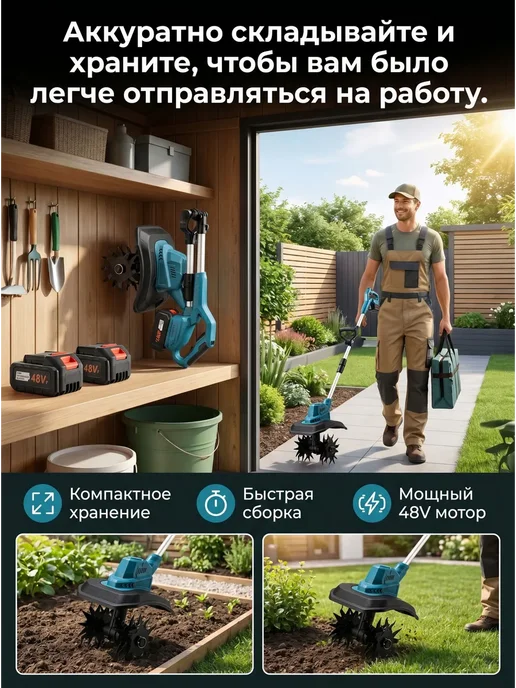 Новый тип электрической мотыги，Разрыхленная пахотная земля, вариант, фото 2